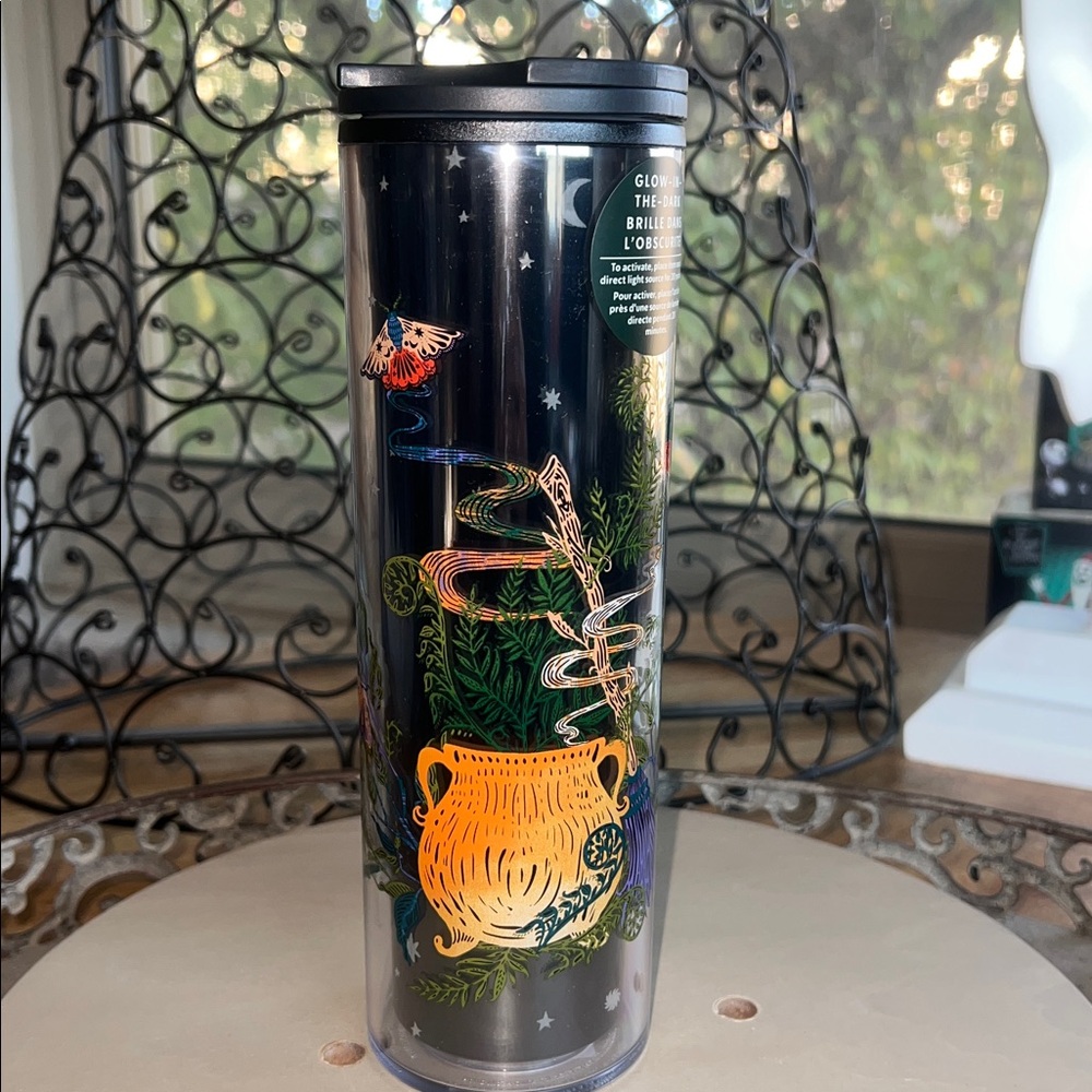 🎃🔮Starbucks 2025 Fall Moth & Stars Halloween Glow in the Dark Bottle Tumbler